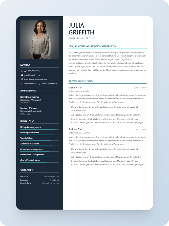 Beispiel Lebenslauf Version 1